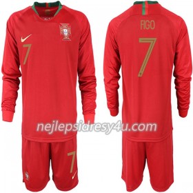 Fotbalový Dres Portugalsko FIGO 7 Dětské Domácí MS 2018 Dlouhý Rukáv